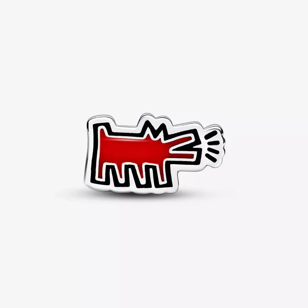 Charm Plata 925 - Perro rojo Keith Haring