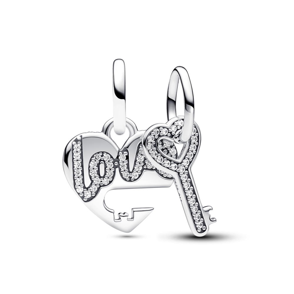 Charm Plata 925 - de corazón y llave