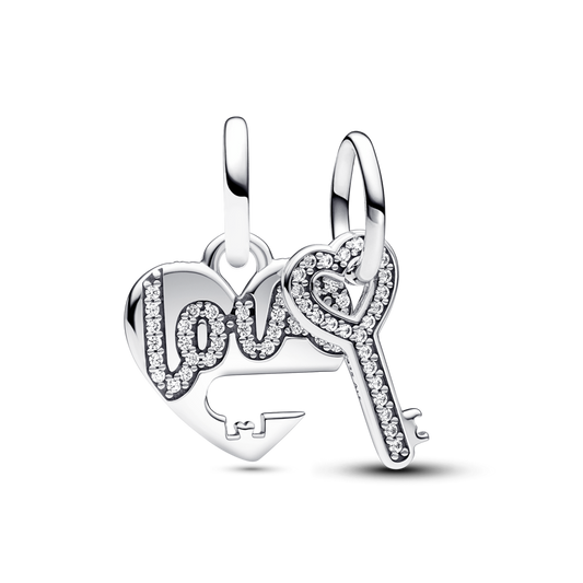 Charm Plata 925 - de corazón y llave