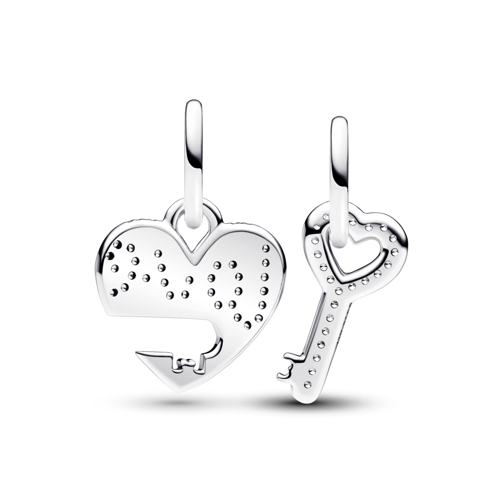 Charm Plata 925 - de corazón y llave