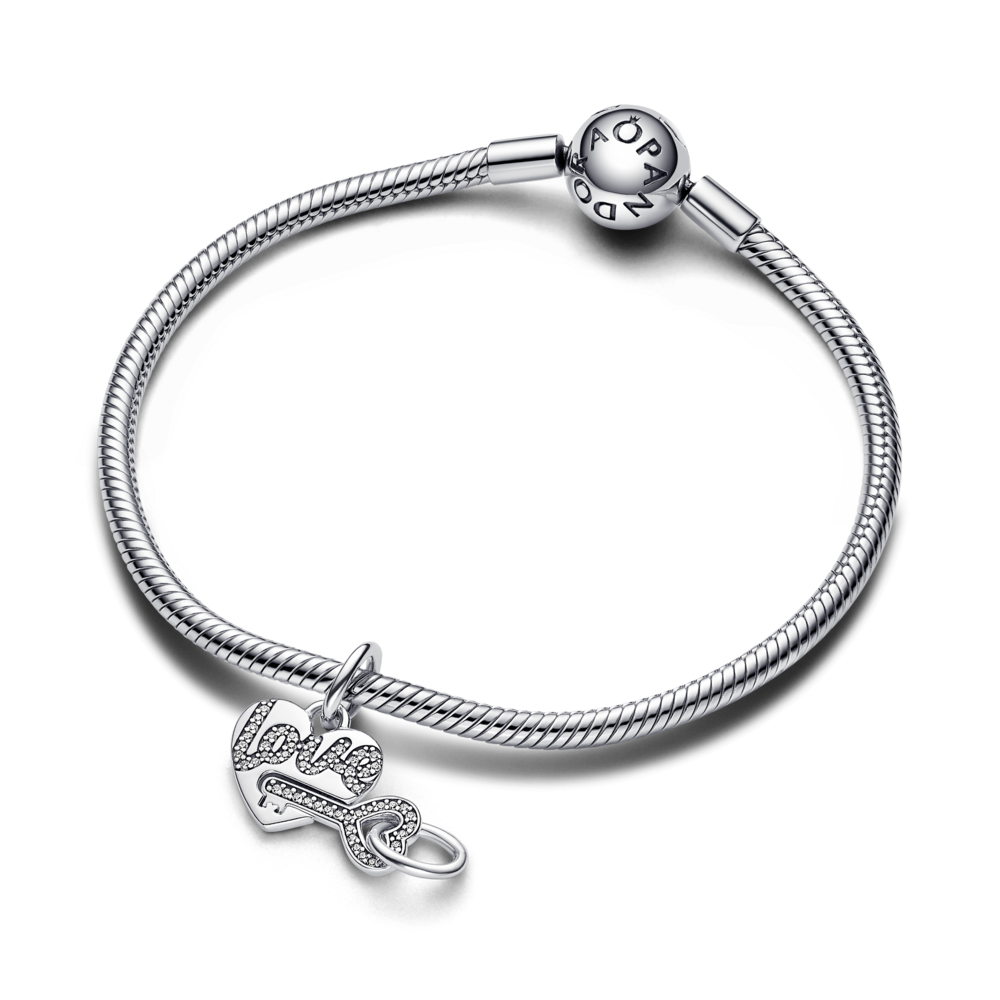 Charm Plata 925 - de corazón y llave